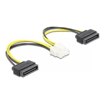 Stromkabel DeLOCK 83020 2 x 15-Pin-SATA auf 8-Pin-EPS 15 cm