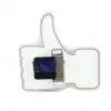 NeXtime Uhr 5185wi Mini Thumbs Up, 20,5x21 cm, Wand, Weiß/Silber