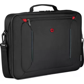 Laptoptasche Wenger BQ 16 Clamshell — wasserabweisende schwarze Hülle für 16-Zoll-Laptops, robuste Schutzhülle