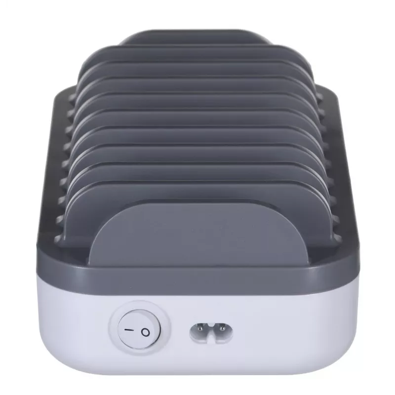 Manhattan Charging Station, 10x Ports: 3x USB-C (up to 18W PD) and 7x USB-A (up to 12W), 120W Total Output, White/Grau, Three Year Warranty