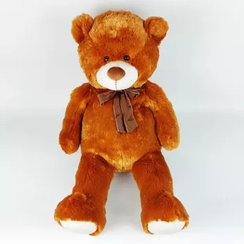 Maskottchen Plüsch-Teddybär mit Schleife 70 cm braun