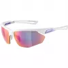ALPINA Sonnenbrille Radfahren NYLOS HR weiß-lila Glas lila glänzend Kat.3