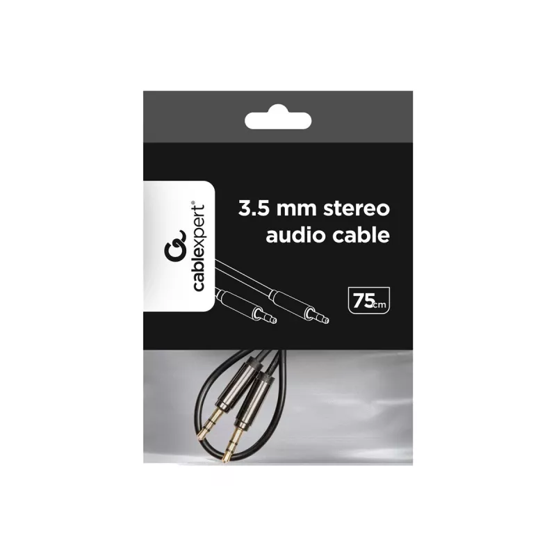 Gembird Kabel CCAP-444-0.75M (Klinkenstecker M - Klinkenstecker M, 0,75m, Schwarz) Audiokabel 3,5mm Schwarz (CCAP-444-0.75M)