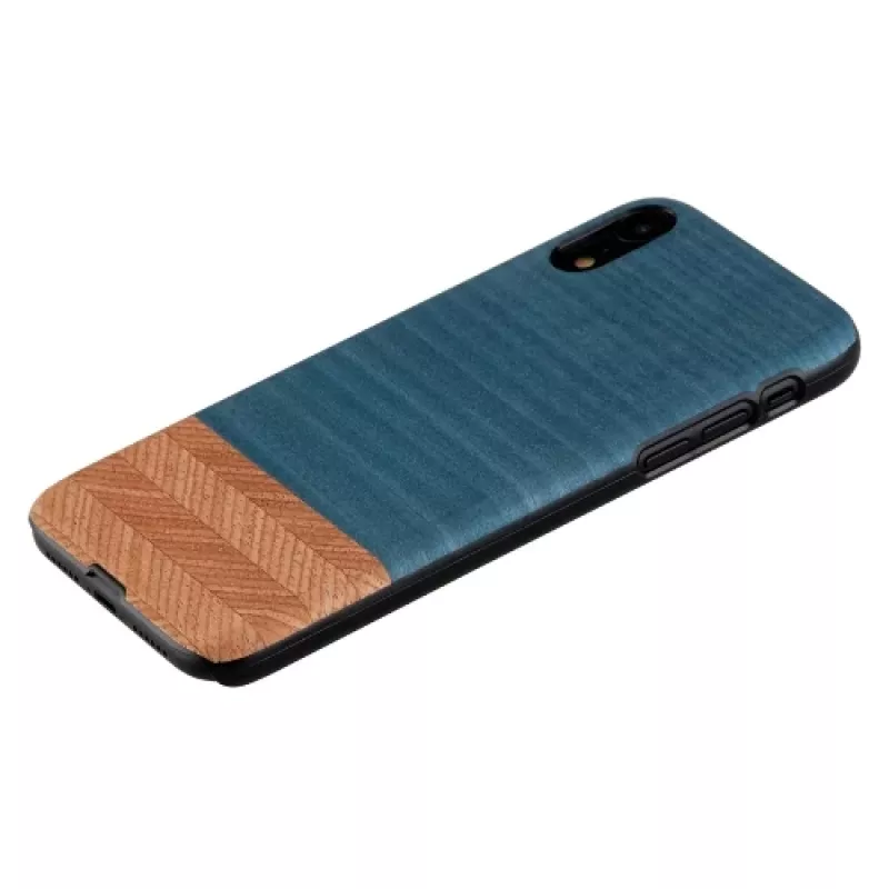 Smartphone-Hülle man and wood für iPhone XR – Denim Schwarz Schutzhülle