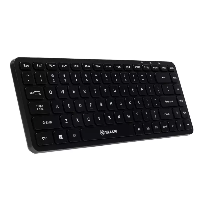 Mini-Wireless-Tastatur Tellur TLL491251 Schwarz kompaktes Design, tragbares Layout