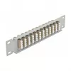 Glasfaser-Patchpanel DeLOCK 10 Zoll 12-Port LC Quad Beige 1U Grau
