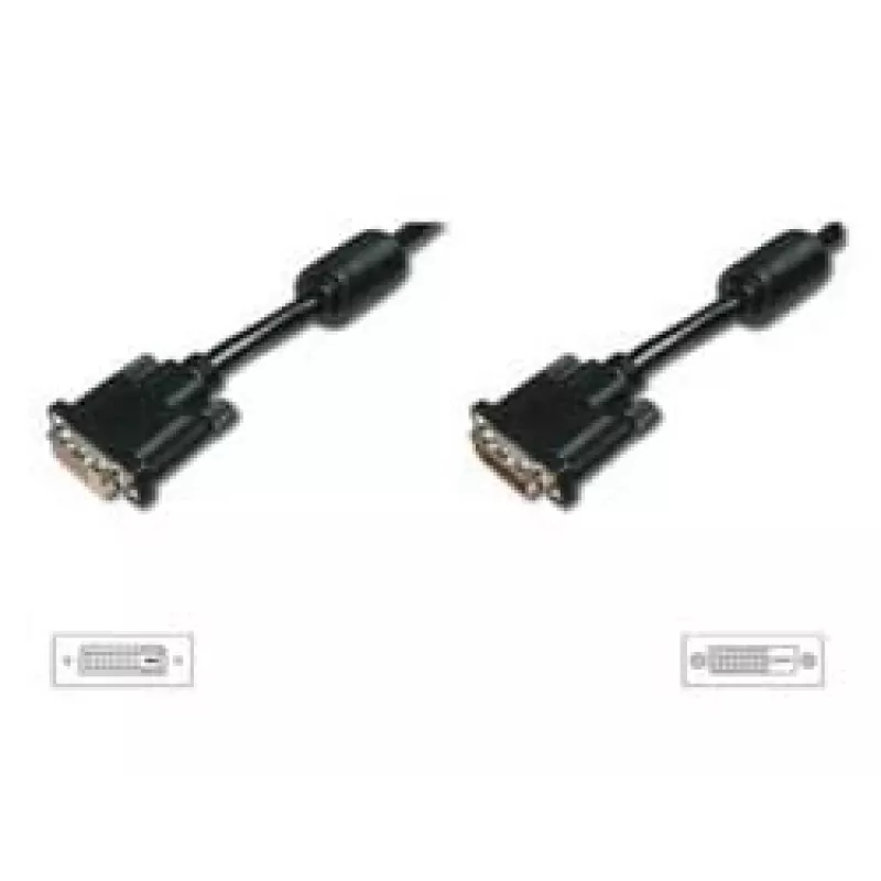 DIGITUS DVI-D-Verlängerungskabel 2 m, DVI-D auf DVI-D, schwarz