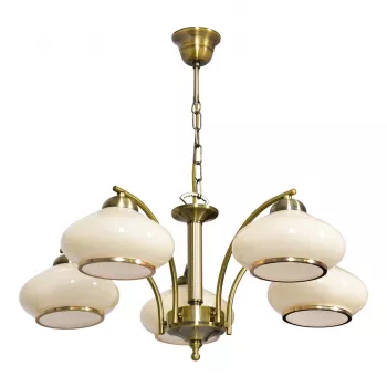 Activejet Classic Decken-Kronleuchter-Pendelleuchte RITA Patina 5xE27 für Wohnzimmer