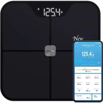 Körperfettwaage iHEALTH Nexus Pro HS2SPRO — kabellos, max. Gewicht 181 kg, BMI-Messung, schwarz