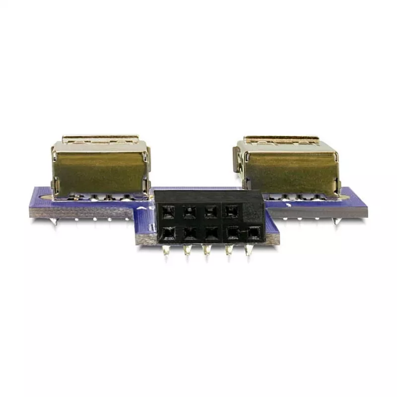 DeLOCK 9-polig 2,54 mm 2 x USB 2.0 1 x 9-polig 2,54 mm Schwarz Blau Silber