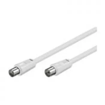 Wentronic Goobay Antennenanschlusskabel, 100% abgeschirmt, Weiß, 3,5 m - Koax-Stecker Koax-Buchse (50719)
