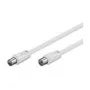 Wentronic Goobay Antennenanschlusskabel, 100% abgeschirmt, Weiß, 3,5 m - Koax-Stecker Koax-Buchse (50719)