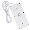 Steckdosenleiste MACLEAN MCE389 W — 6 Steckdosen, 4×USB-A, 1×USB-C, 2500W, 110–240V, 1,5 m Kabel, weiß