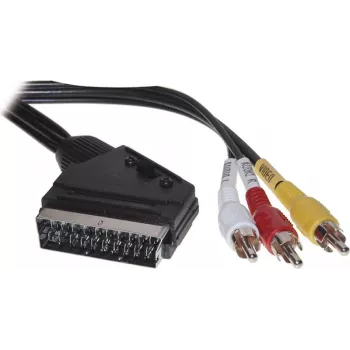 SCART-Kabel ShiverPeaks AVK 407-200 SC mit Schalter und 3×Cinch-Steckern