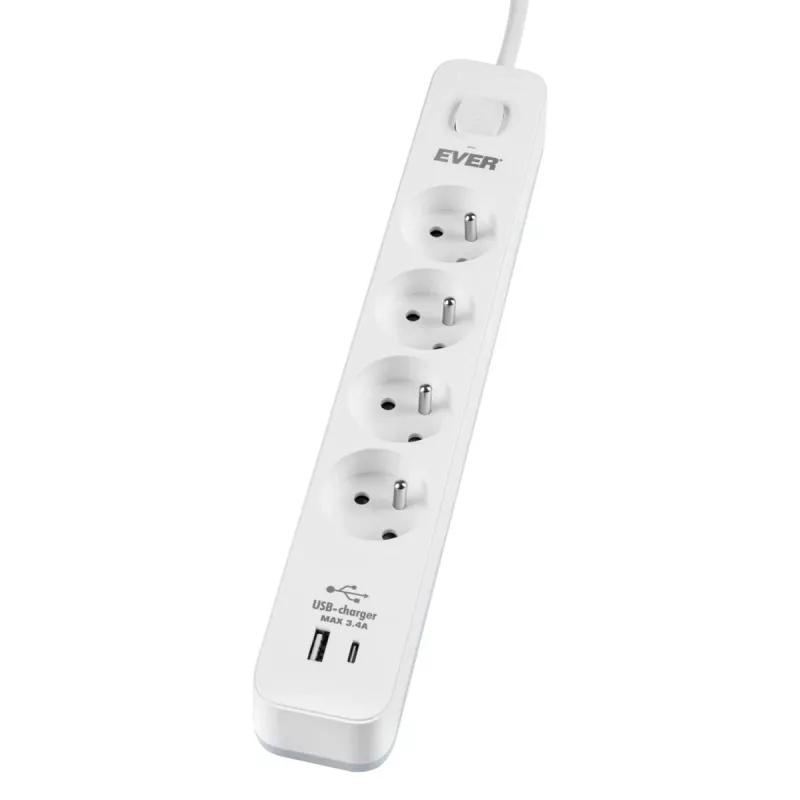 Überspannungsschutzleiste PROTECT 4PL 1A1C USB T/LZ12-PRO015/1000