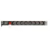 EnerGenie EG-PDU-014-F Rack-Stromverteilereinheit (8 FR-Steckdosen, 1U, 16A, Schuko-Stecker, 3m, schwarz)