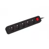 Netzteil-Leiste Lanberg PS1-05E-0300-BK 3 m 5 AC-Steckdosen Innenbereich Weiß
