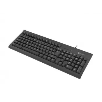 Kabelgebundene Full-Size-Tastatur NATEC Moray ES mit USB, Spanisch QWERTY, 105 Tasten, ID-Kartenleser, 1,5 m Kabel, Schwarz