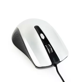 Kabelgebundene beidhändige optische Maus GEMBIRD MUS-4B-01-BS, USB Typ-A, 1200 DPI, 4 Tasten, schwarz/silber