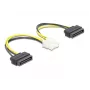 Stromkabel DeLOCK 83020 2 x 15-Pin-SATA auf 8-Pin-EPS 15 cm