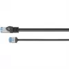 Goobay Ultra-Flexibles CAT 6A Patchkabel schlank U/FTP Schwarz – extra-kurzer Stecker (74320)