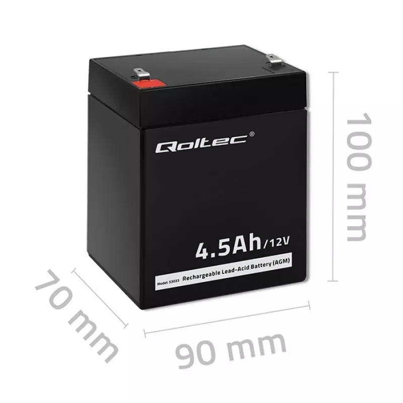 AGM-Batterie Qoltec 53033 4.5 Ah 15 V 65.5 A Motorrad