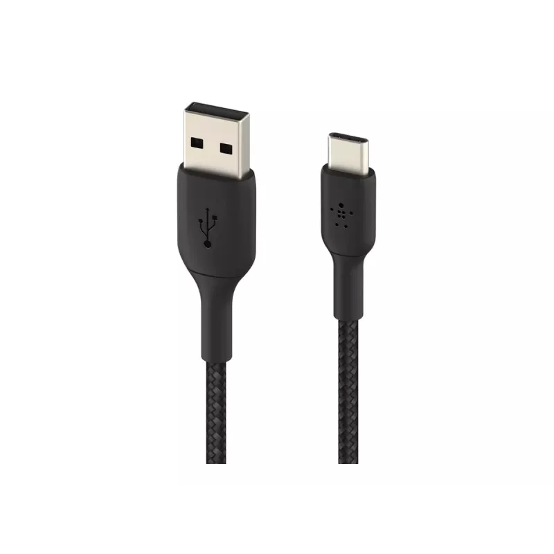 Geflochtenes USB-C auf USB-A Kabel 3m Schwarz
