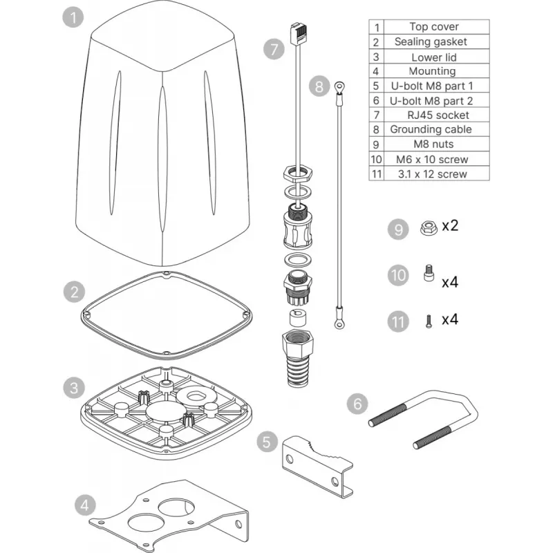 Omnidirektionale Antenne Teltonika PR1IC970 0,617-4,3 GHz Wi-Fi