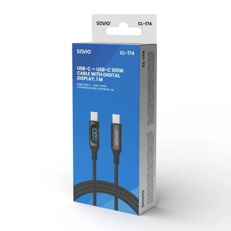 Savio USB-C - USB-C-Kabel CL-174 1m schwarz USB 3.2 Gen 1