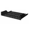 Digitus | 2U Einlegeboden für Racks | DN-19 TRAY-2-SW | Schwarz | Perfekt zur Aufbewahrung von Komponenten, die nicht für 483 mm (19 inch) geeignet sind. Schlankes Design, das Platz von 2 Höheneinheiten einnimmt. Einfach und schnell zu montieren oder zu demon