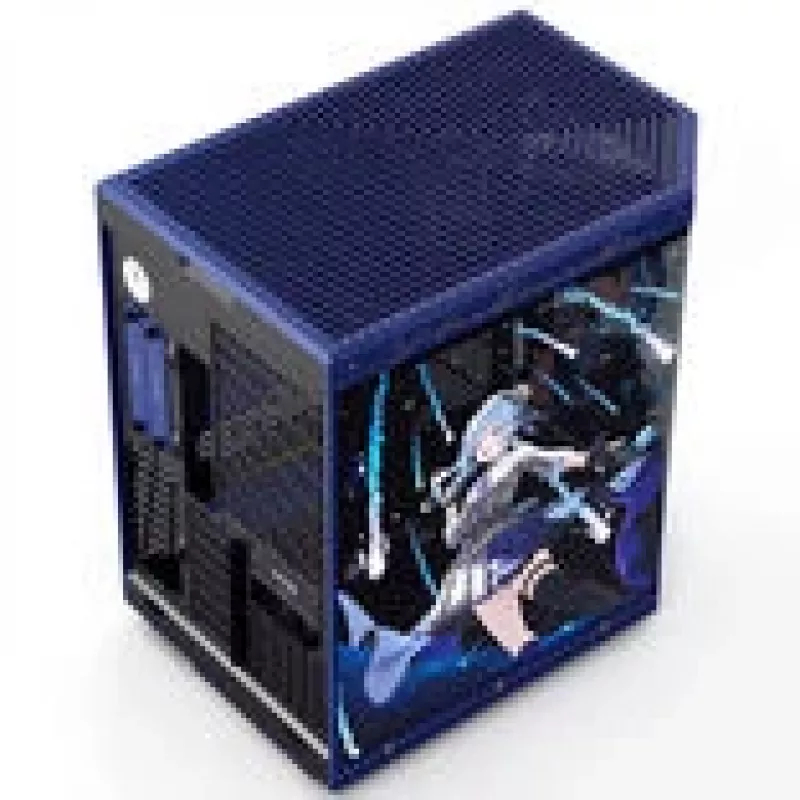 Computer-Gehäuse HYTE Y70 Hoshimachi Suisei blau Hartglas — Mid-Tower-ATX-Gehäuse mit Hartglas-Paneelen