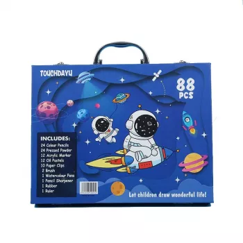 Kunstmalset Extralink Blue Astronaut — 88 Teile (Farben, Pinsel, Zubehör)