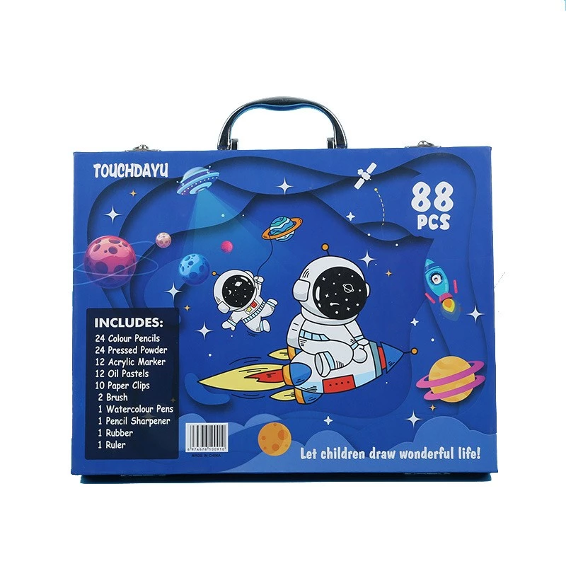 Kunstmalset Extralink Blue Astronaut — 88 Teile (Farben, Pinsel, Zubehör)