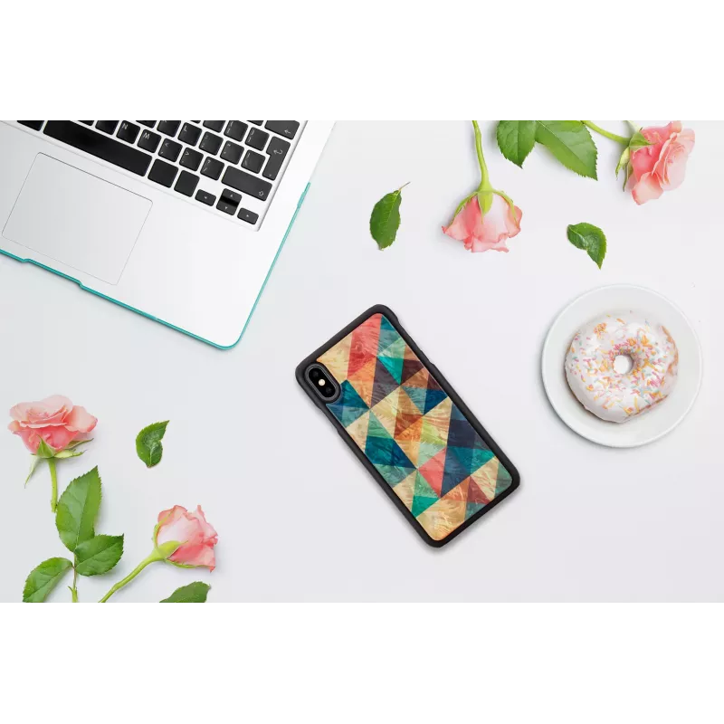 Handyhülle iKins für iPhone XS Max — Mosaikmuster, schwarz