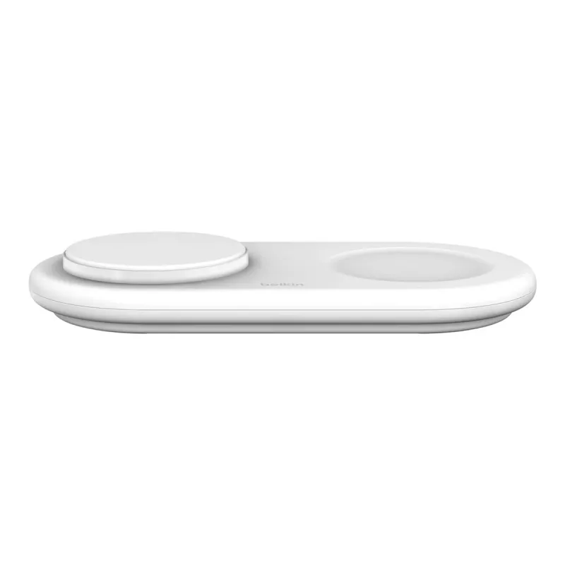 Belkin WIZ021VFWH - 2-in-1 kabelloses Ladepad mit Qi2-Technologie 15 W, Weiß