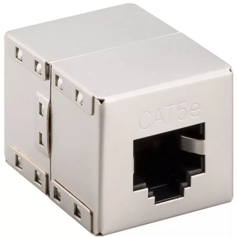 Wentronic Goobay CAT 5e RJ45-Steckverbinder/Kupplung – bis 100 MHz-Netzwerke, geschirmt (15027)