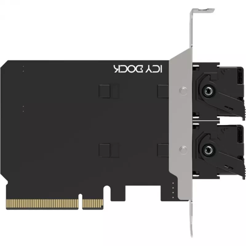 PCIe-Adapterkarte icybox MB312M4P-B — 2× M.2 NVMe auf PCIe 4.0 x8 (Bifurkation)