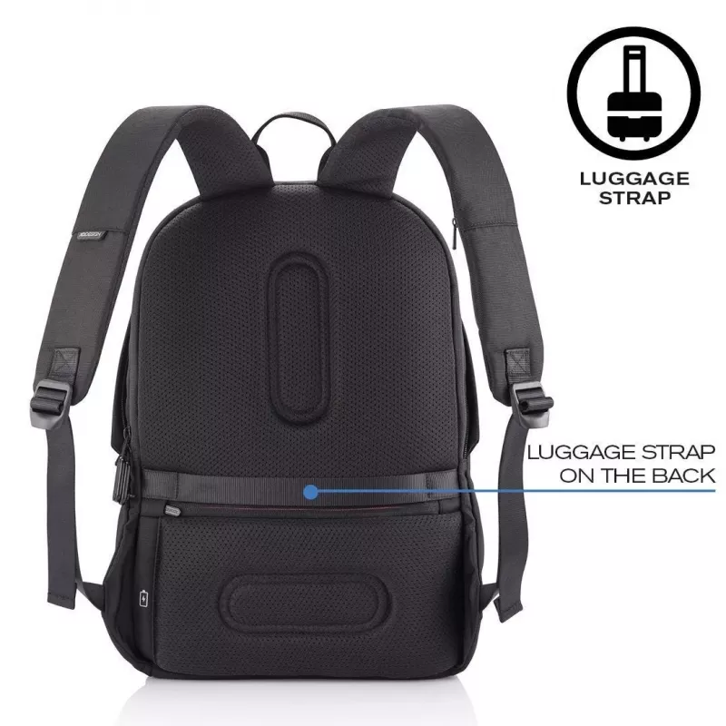 Freizeitrucksack XDDESIGN Bobby Soft mit 15,6-Zoll-Notebookfach, 16 l, PET, schwarz