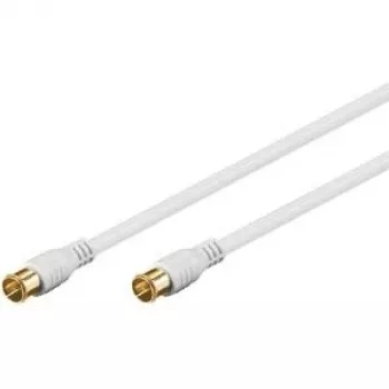 Wentronic Goobay SAT-Verbindungskabel, F-Quick, 100 % geschirmt, vergoldet, Weiß, 5 m – F-Stecker (Quick) auf F-Stecker (Quick) (62747)