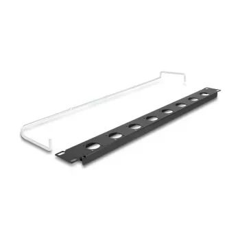 DeLOCK 67059 19-Zoll D-Type Patchpanel mit Zugentlastung, 8-Port, 1HE, schwarz
