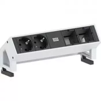 Steckdose Bachmann 902211 — 2x Schuko (Typ F) AC-Steckdosen, Aluminium und Kunststoff, schwarz/weiß