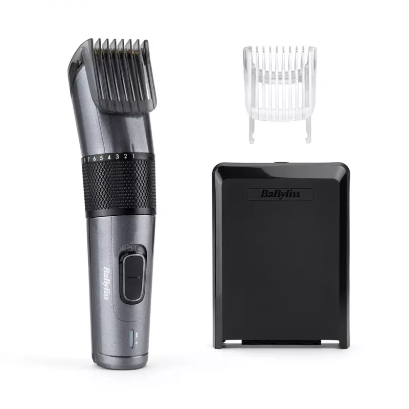 Haarschneider BABYLISS E976E — kabellos wiederaufladbar, 26 Längeneinstellungen, 0,5 mm–25 mm, 40 mm Klinge, Titan-/Edelstahlklingen, 60 min Laufzeit
