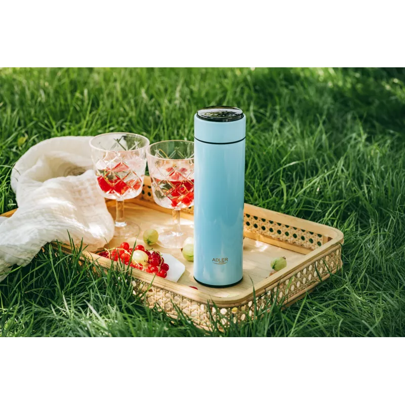 Isolierflasche Adler AD 4506BL - Thermoskanne mit LED-Temperaturanzeige, blau