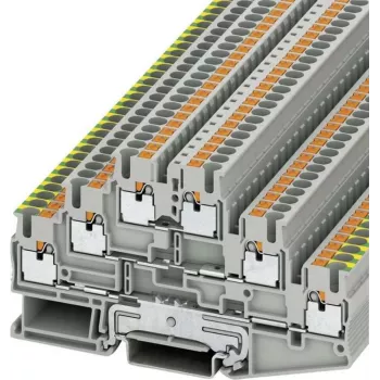 Phoenix Contact Push-In-Dreistockklemme PT PT 2,5-PE/L/L Grau Inhalt: 1 Stück (3210541)