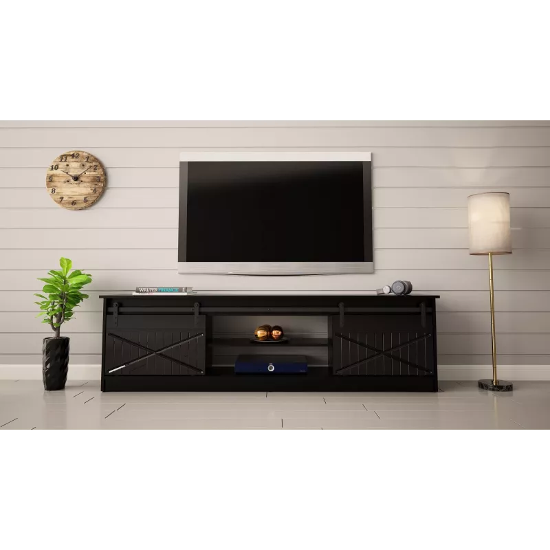 RTV GRANERO 200x56.7x35 schwarz/schwarz glänzend Schrank