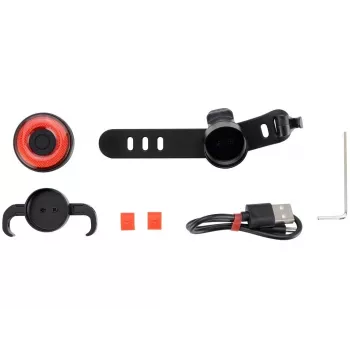 Rockbros Q5 schwarzes Rücklicht für Fahrräder mit intelligentem STOP-System