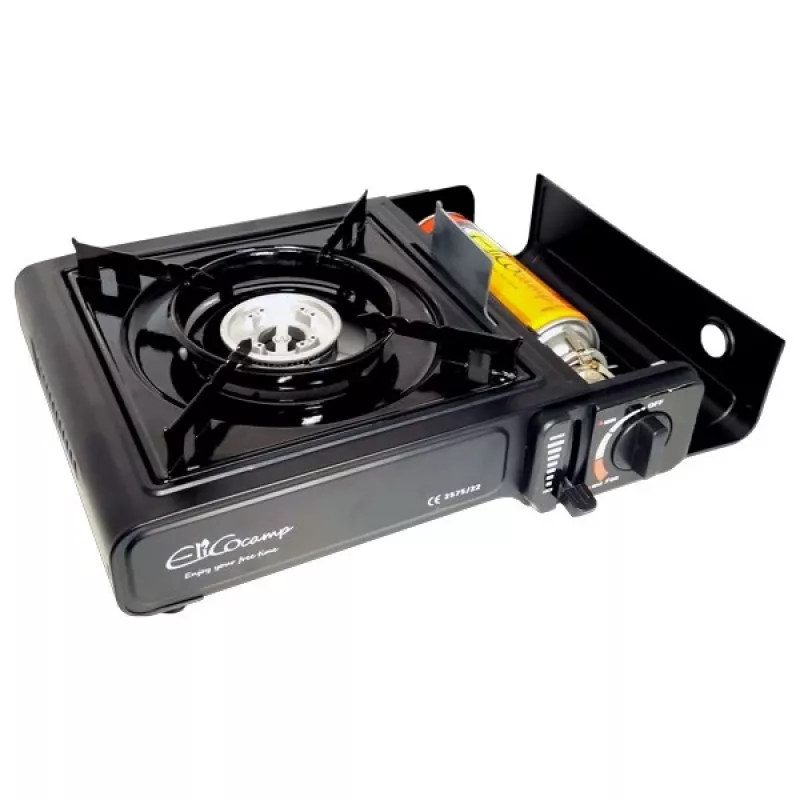 ELICO BDZ-155B Tragbarer Camping-Gasherd für 2,2 kW Kartuschen, Piezozündung.