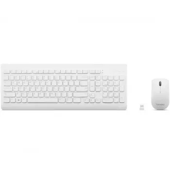 Full-size mechanische Tastatur- und Maus-Set Lenovo GX30W75336 — USB + Bluetooth, QWERTZ, weiß