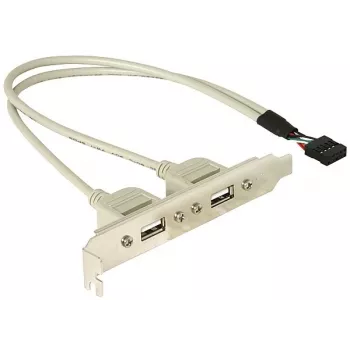Slotbracket 1x interner USB 5-Pin auf 2x externe USB 2.0 DeLOCK 71000