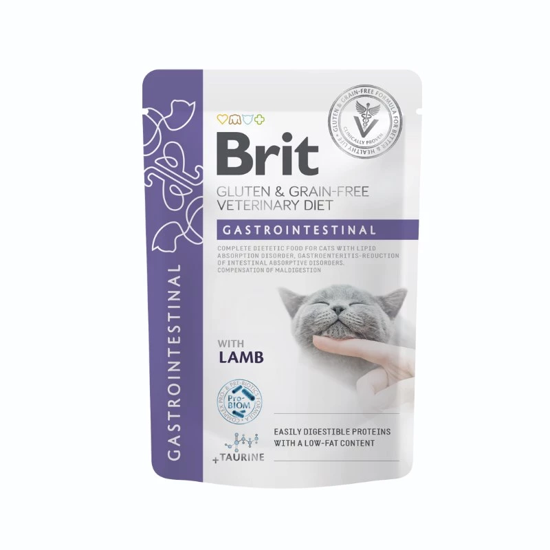 BRIT Veterinary Gastrointestinal Lamb - Nassfutter für Katzen - 12x85g